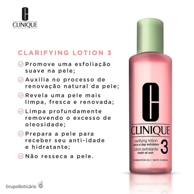 Clinique Clarifying Lotion 3 - Loção Esfoliante Facial 400ml