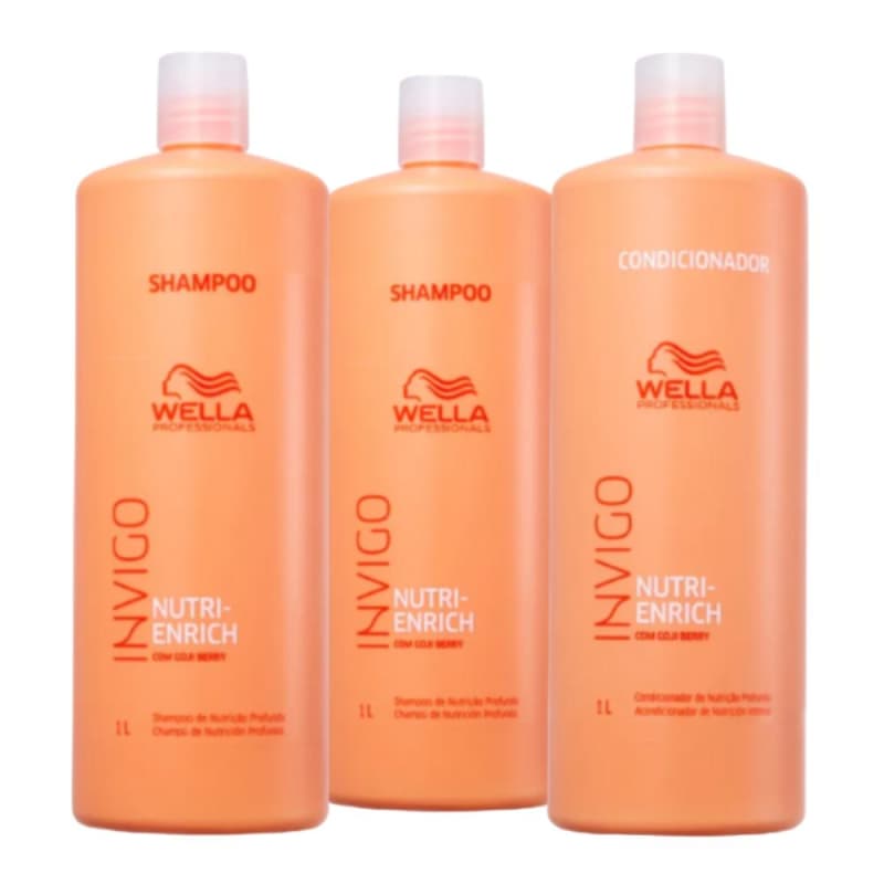 Kit Wella Nutri-Enrich 2x Shampoo 1L, Condicionador 1L