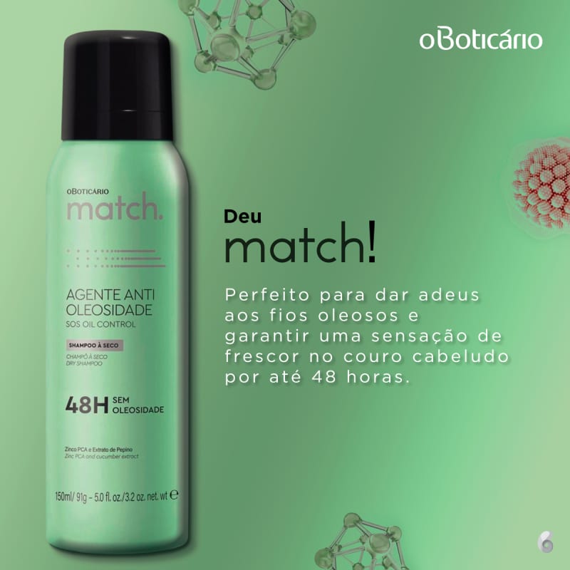 o Boticário Match Agente Antioleosidade - Shampoo a Seco 150ml