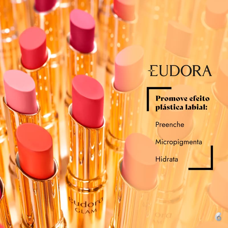 Eudora Glam Microplastia Nude Rosado - Batom 3,3g