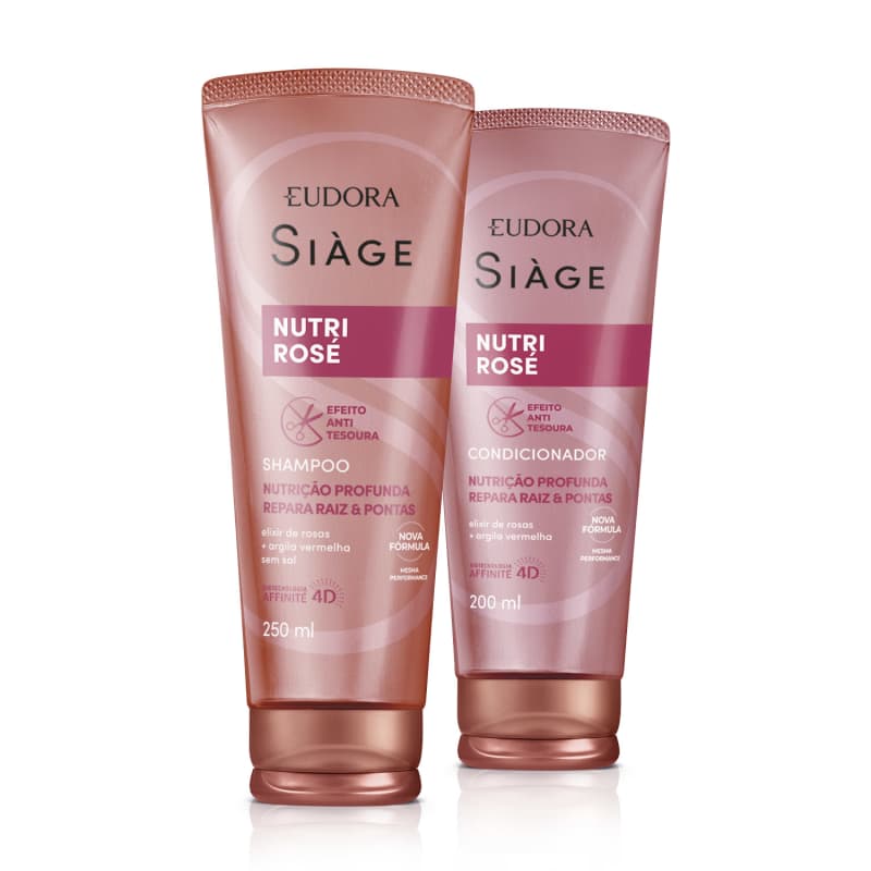 Kit Eudora Siàge Nutri Rosé Duo Diário - Shampoo 250ml + Condicionador 200ml