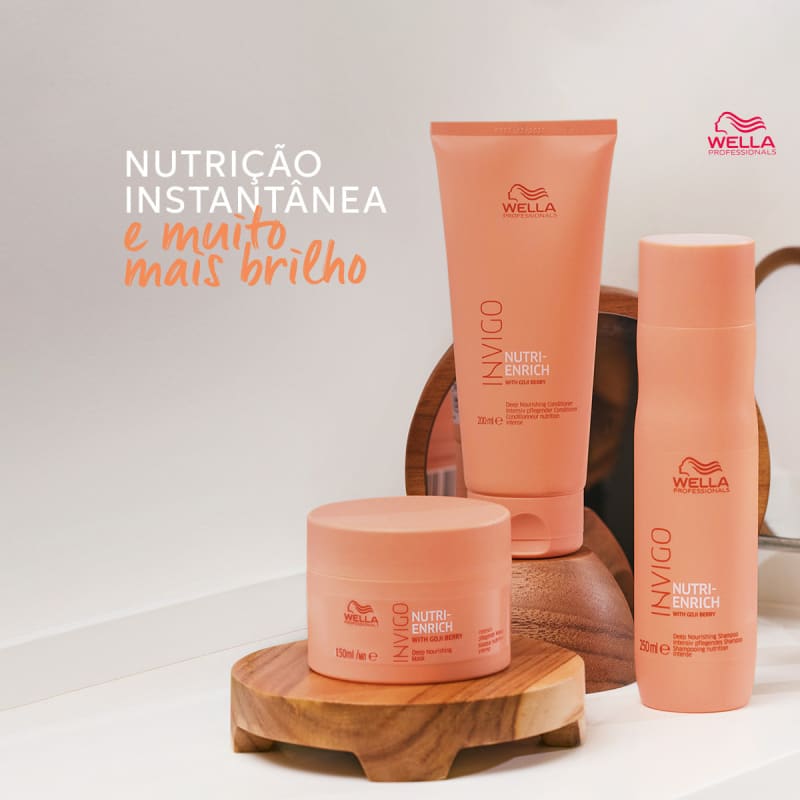 Kit Wella Professionals Invigo Nutri-Enrich Shampoo Condicionador Máscara e Óleo (4 produtos)